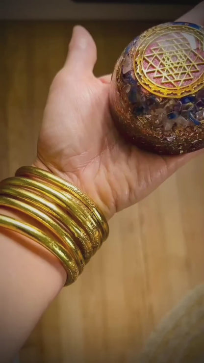 ✨ Dôme Orgonite - Sri yantra, Lapis Lazuli et améthyste ✨