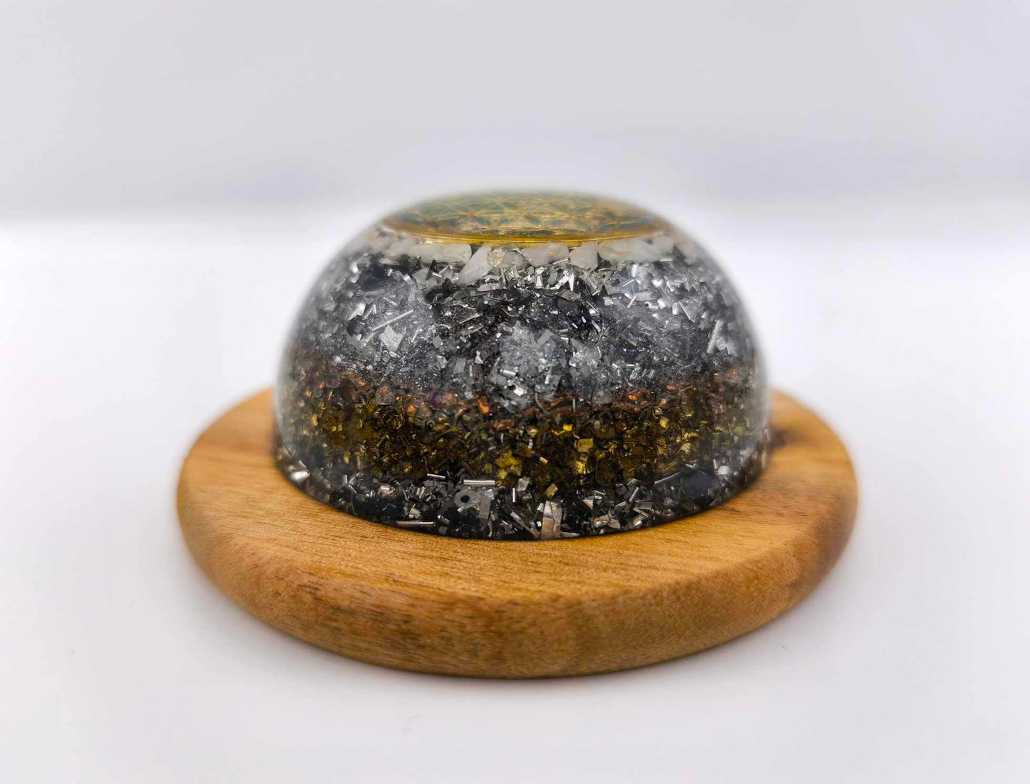 ORGONITE DÔME - FLEUR DE VIE, METAL