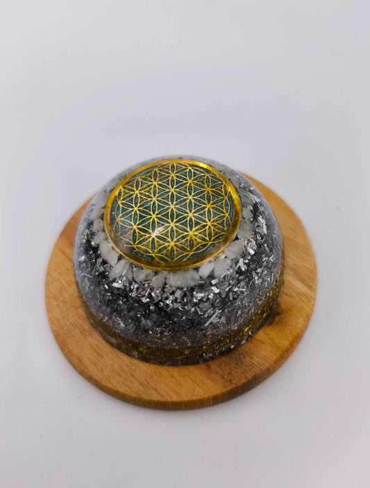 ORGONITE DÔME - FLEUR DE VIE, METAL