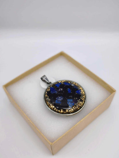 ORGONITE PENDENTIF LAPIS ET TOURMALINE NOIRE