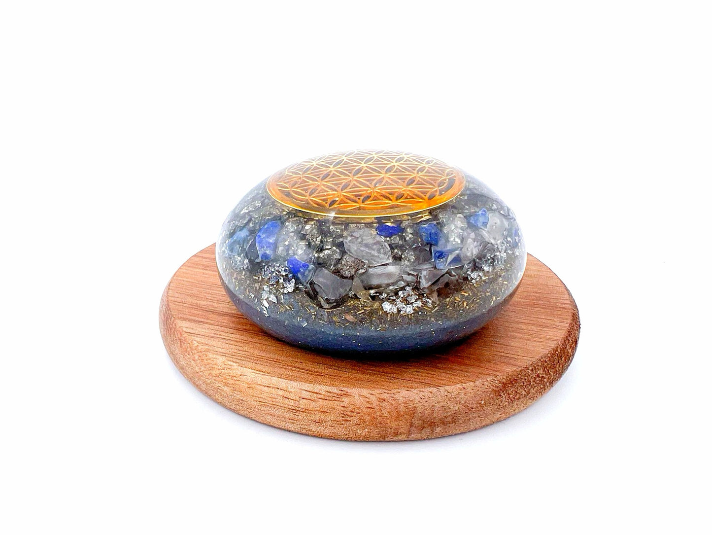 Orgonite Galet - Pyrite et Lapis Lazuli