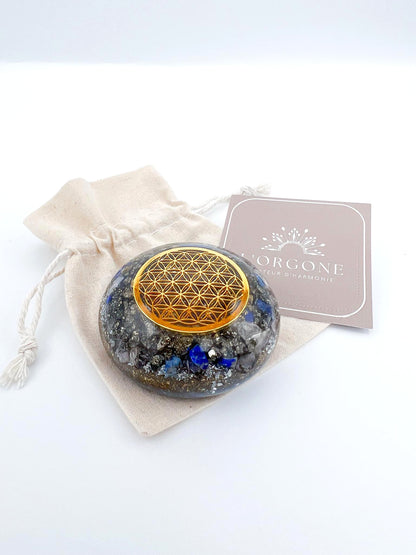 Orgonite Galet - Pyrite et Lapis Lazuli