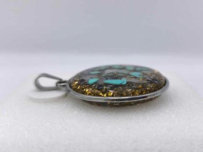 ORGONITE PENDENTIF PROTECTION : TURQUOISE ET OBSIDIENNE