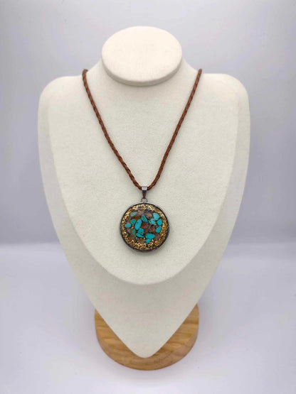 Orgonite Pendentif - Turquoise, Pierre du soleil.