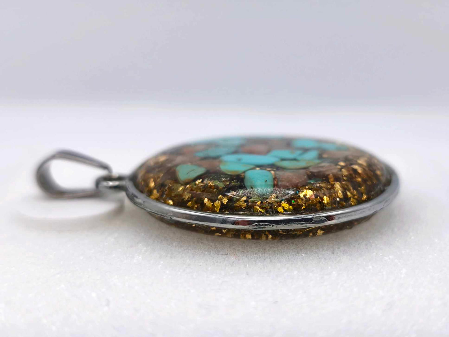 Orgonite Pendentif - Turquoise, Pierre du soleil.