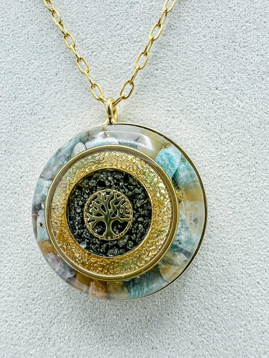 ✨ Pendentif Orgonite - Arbre de vie, amazonite et citrine ✨