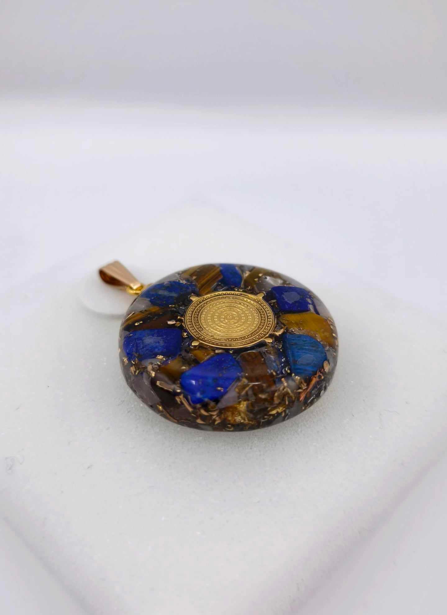 Orgonite Pendentif - Lapis Lazuli, Oeil de Tigre.