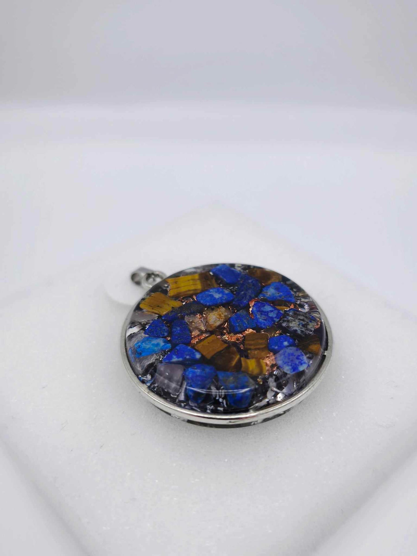 Orgonite Pendentif - Lapis Lazuli, Oeil de Tigre.