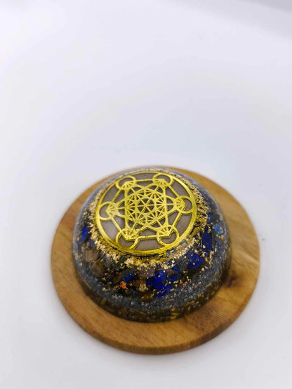 ORGONITE DÔME - METATRON, LAPIS LAZULI, OEIL DE TIGRE.