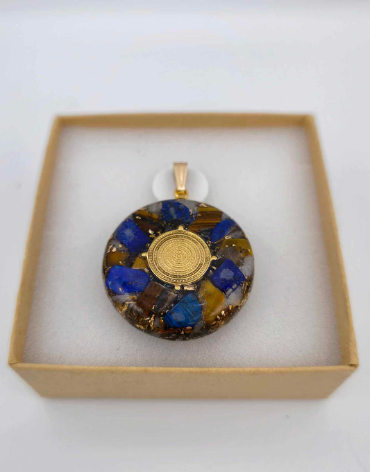 Orgonite Pendentif - Lapis Lazuli, Oeil de Tigre.