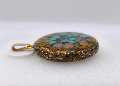 Orgonite Pendentif - Turquoise, Pierre du soleil.