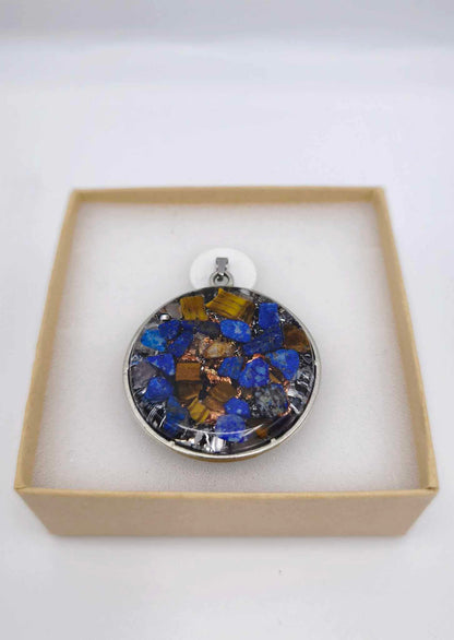 Orgonite Pendentif - Lapis Lazuli, Oeil de Tigre.