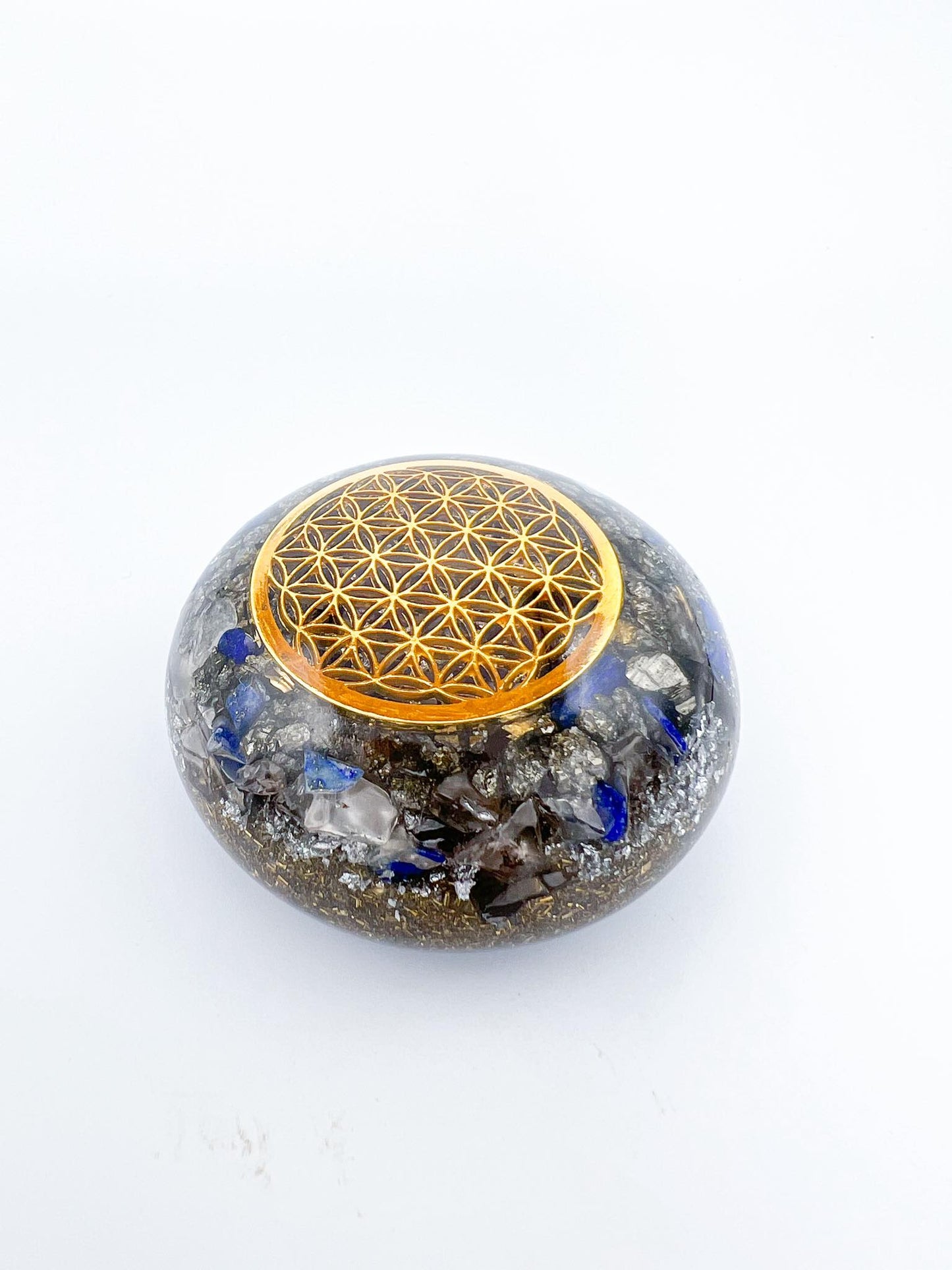 Orgonite Galet - Pyrite et Lapis Lazuli